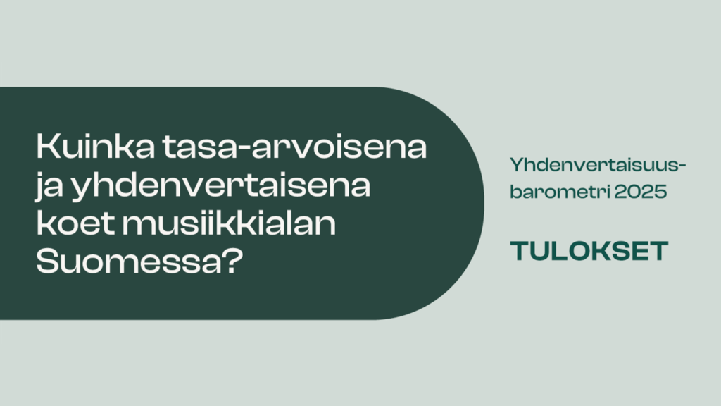 Musiikkialan yhdenvertaisuusbarometrin mainos